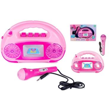 Imagem de Brinquedo Radio Microfone Musical Sai Voz Toca Musica Luzes