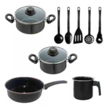 Imagem de Jogo Panelas 9 Peças Esmaltado Cerâmica Indução Elétrico