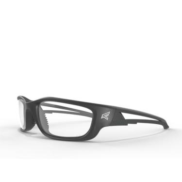 Imagem de Óculos de segurança Edge SK-XL111VS Kazbek XL envolvente, antiarranhões, antiderrapantes, UV 400, grau militar, compatível com ANSI/ISEA e MCEPS, ajuste largo GG, armação preta/lente transparente