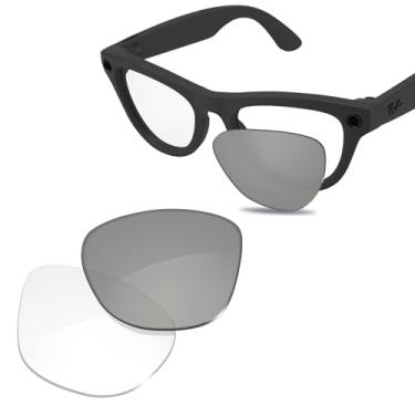 Imagem de Glintbay Lentes de óculos de sol de substituição 100% precisas para Ray-Ban Meta Skyler RW4010 52 mm fotocromáticas transparentes não polarizadas