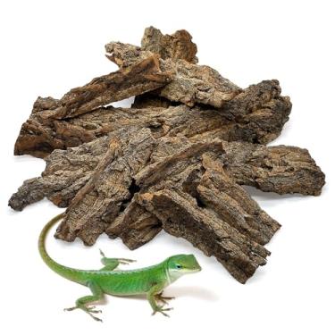 Imagem de BNOSDM Pacote com 2 substratos de casca de terrário para répteis para cama de tartaruga de cortiça natural tapete de escalada para répteis decoração de habitat para lagarto, cobra, aranhas,