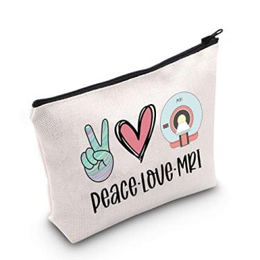 Imagem de POFULL MRI Tech Gift Radiology Gift Peace Love MRI Cosmetic Bag Rad Tech Gift, Bolsa de ressonância magnética