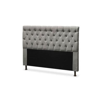 Imagem de Cabeceira Cristal 1,40 Para Cama Box Suede Amassado Cinza - JS Móveis