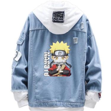 Imagem de Jaqueta Sanmu Jeans Estilo Casual Naruto Fighting Print
