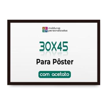 Imagem de Moldura 30x45 cm Para Arte Foto Imagem Decorativa com Proteção Acetato (Preto)