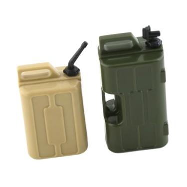 Imagem de menolana 2x 1/10 de simulação em escala combustível de gás pode definir o tambor de óleo de combustível tambor de óleo decorativo rc para trx4 controle remoto, Verde E Cáqui