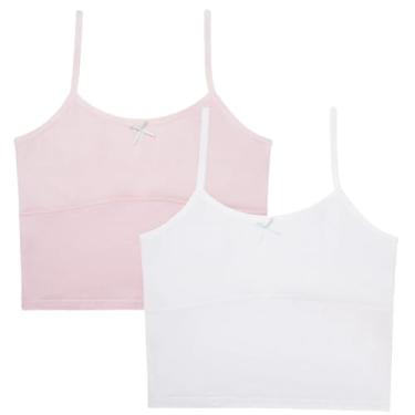 Imagem de DOCOLL Sutiãs de treinamento para adolescentes sutiãs de algodão para crianças de 7 a 12 anos, Médio 1 - branco/rosa, 10-12 Anos