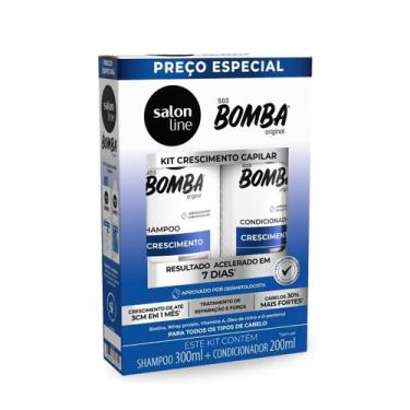 Imagem de Kit Shampoo 300Ml + Condicionador 200Ml Sos Bomba Salon Line