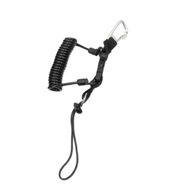 Imagem de Deevoka Medor de mergulho portátil portátil Spring Spring Spring enrugada com fivela de metal de liberação rápida para lanternas, Preto