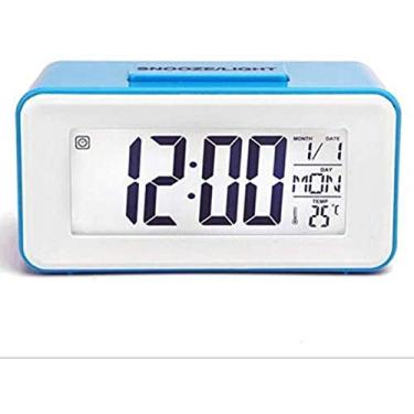 Imagem de Despertador simples relógio de mesa eletrônico de mesa 12/24 H controle de som retroiluminação soneca relógios digitais de mesa relógio de parede