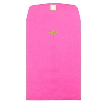 Imagem de JAM PAPER Envelopes de catálogo de extremidade aberta com fecho de fecho - 152,4 x 228,6 mm (6" x 9") - Rosa choque ultra fúcsia - pacote com 100