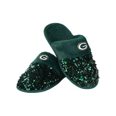 Imagem de FOCO Pantufa feminina com lantejoulas Green Bay Packers - Extra Grande