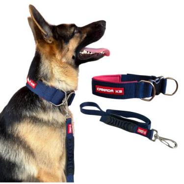 Imagem de Conjunto Coleira com Fecho de Segurança + Guia para Cachorro - Canadá 