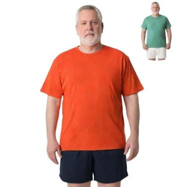 Imagem de Kit 2 Camisas Masculina Manga Curta Plus Size Malha Fria - Genérica, L