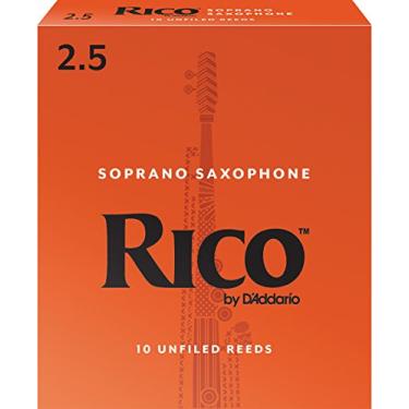 Imagem de D'Addario Palhetas de Saxofone Soprano Rico - Palhetas de Saxofone Soprano - Palhetas Soprano Feitas para Iniciantes, Estudantes, Educadores - Força 2,5, Pacote com 10