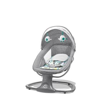 Imagem de Mastela Cadeira Infantil Techno Verde Estampada Com Balanço Automático Timer E Música Criança - Até 18Kg