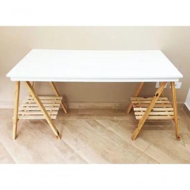 Imagem de Kit Cavaletes Dobraveis Madeira Pinus 80cm