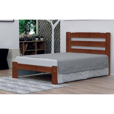 Imagem de Cama de Casal Luna de Madeira Maciça Tauari