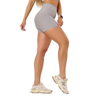 Imagem de Shorts Biker Curto Feminino Poliamida Alta Compressão Cós Largo Duplo 