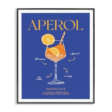 Imagem de Stupell Industries Aperol Cocktail Recipe Black Framed Giclee Art Design por Lettered and Fored, 28 x 35 cm