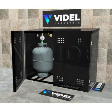 Imagem de Abrigo para Segurança de Gás P/ 2 Botijão Porta Furada - Área Externa 