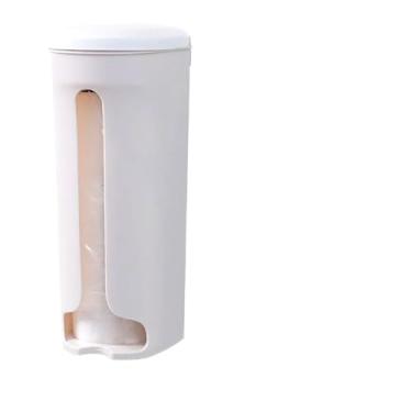 Imagem de Dispenser Organiza Sacolas Puxa Sacos Lixo Parede E Cozinha(Branco)