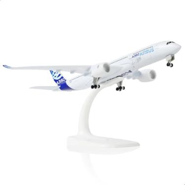 Imagem de QIYUMOKE 1/300 A350-900 Prototype Diecast Metal Airplane Model with Display Stand All-Alloy Material for Airbus A350 Model Plane (7.8-inch L) for Adult Aviation Enthusiasts Gifts or Decorations