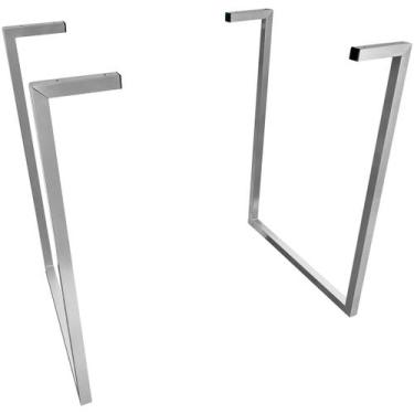 Imagem de Base de Mesa Nova York Para Tampos De Madeira Até 140cm X 60cm Prata -