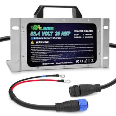 Imagem de YILEIDE 58.4V20A Golf Cart Lithium Battery Charger On-Board with OT (M8: 14-8 terminals) for 16 Strings LiFePO4