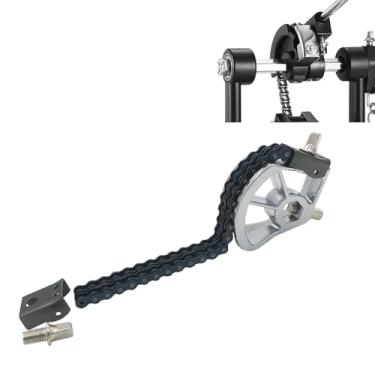 Imagem de TUOREN Pedal De Bumbo, Corrente, Roda Dentada, Suporte Came, Peças, Conector Acionamento Duplo, Conjunto Dispositivo, Substituição Prata