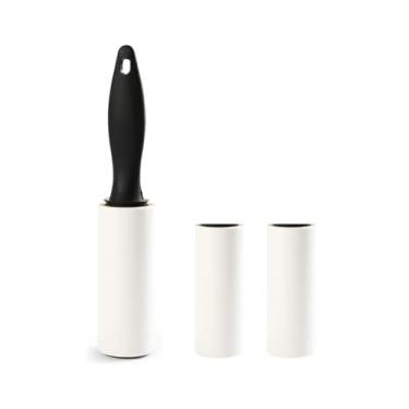 Imagem de Kit 3 Mini Rolos Tira Pelo Papa Bolinhas p/Malas c/ 10 Folhas Adesivas Cada, Reutilizável, Extra Pegajoso, para Remoção de Pelos de Roupas, Poeira e Fiapos de Tecidos, Refil fácil de Trocar