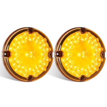 Imagem de ASNOO 2 peças de luz traseira redonda de LED de 17 polegadas com lente de reflexo interno, parada/freio/seta/luz de estacionamento submersível para caminhões, trailers, ônibus, trailers e veículos