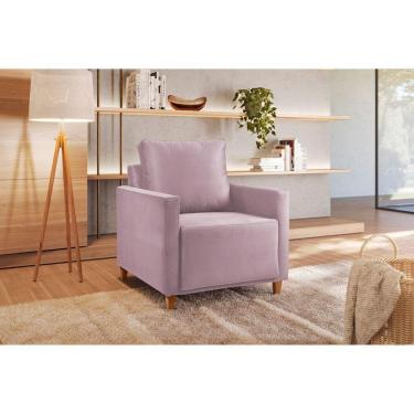 Imagem de Poltrona em Veludo Angela Yescasa Rosa