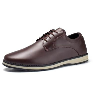 Imagem de Sapato Masculino Social Derby Oxford Casual Original Confortável Macio Leve (Marrom, BR, Adulto, Numérico, 37)
