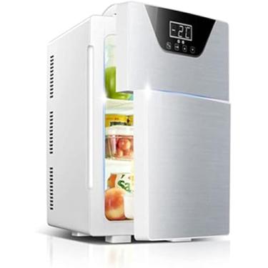 Imagem de Mini Geladeira Portátil Com Freezer De Carro 20l - Geladeira Pequena Para Carro E Casa Com Tela Sensível Ao Toque Porta Dupla 12v Refrigerador De Geladeira De Carro Mais Quente, Silver