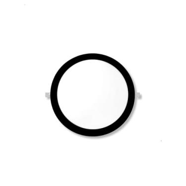 Imagem de Painel Plafon Embutir Led 25w Redondo Bivolt Preto 30cm (Branco Quente)