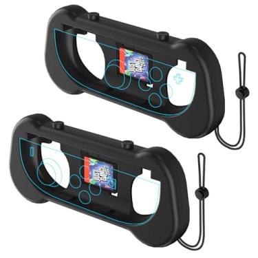Imagem de XHSESA 2PCS Controller Grip Accessories for Switch 2 - Ergonomic Handle with Wrist Strap for JoyCon Grip, Compact Anti-Slip Design (Black)