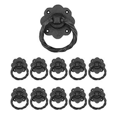 Imagem de Puxador de anel de ferro forjado preto 12,7 cm.