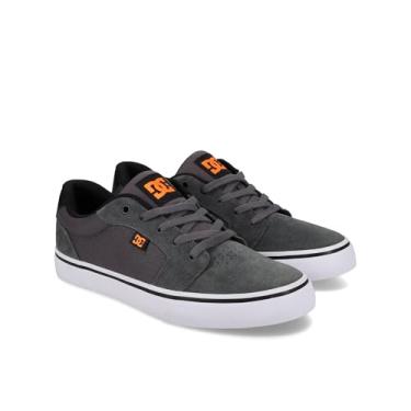 Imagem de DC Anvil Casual Skate Tênis masculino, cinza/preto/laranja, 42