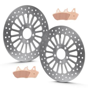 Imagem de Pastilhas de freio dianteiro de 29 cm para Harley Davidson Road King/Electra Glide/Street Glide/Road Glide/Super Glide/Low Rider/Fat Boy/Sportster 2000 2001 2002 2003 2004 2005 2006 2007-2 peças