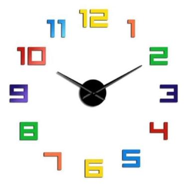 Imagem de Super Relógio Parede Grande Tipo 3D Luxo Adesivo Decoração - Sweet Hom