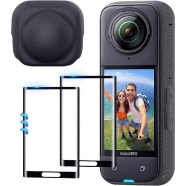 Imagem de LEGAND Capa para câmera Insta360 X5 com película protetora de tela, pacote com 2, filme LCD de vidro temperado, Ultra HD, dureza 9H
