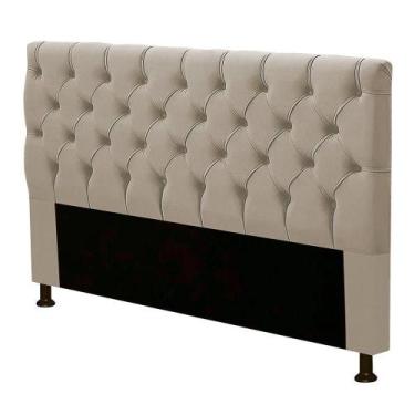 Imagem de Cabeceira Cama Box Casal Cristal 140Cm Bege Areia - ABMAZA