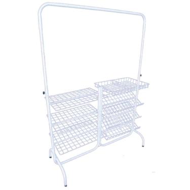 Imagem de Arara Closet 1,30 Mt Com Cestos e prateleiras