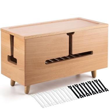 Imagem de Caixa de gerenciamento de cabos grande – caixa organizadora de cabos e caixa de filtro de linha para gerenciamento de cabos elétricos – Esconder cabos de mesa e chão – Armazenamento e organização de