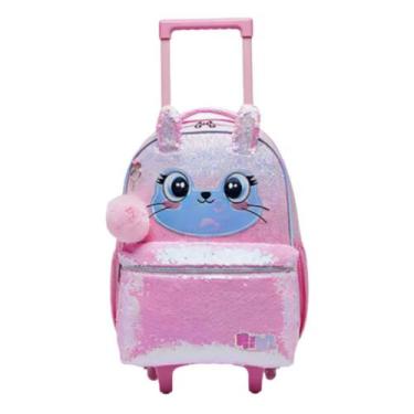 Imagem de Mochila Escolar Infantil Passeio Pack Me Cat Fox Lantejoula Coelhinho 