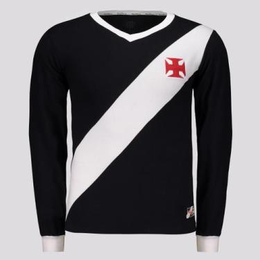 Imagem de Camisa Manga Longa Vasco Retrô 1948 Preta - Retromania, M