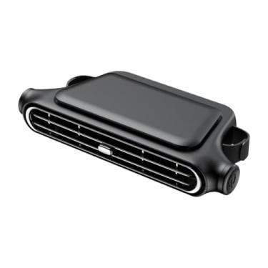 Imagem de Wswqop Ventilador de assento de carro, banco traseiro, recarregável, viagem, veículo, acampamento, economia de espaço, automotivo, caminhões, direção, verão, Preto