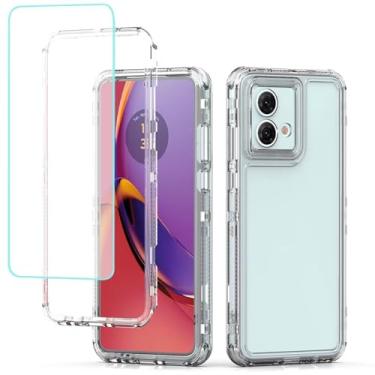 Imagem de Yodueiv Para Moto G84, Capa Motorola G84 Xt2347 Com Protetor De Tela Vidro Temperado, Protetora Completa 3 Camadas Transparente Celular 5G