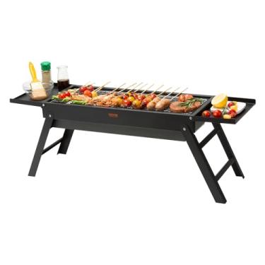 Imagem de VEVOR Churrasqueira portátil a carvão 58 cm, churrasqueira pequena, dobrável, churrasqueira ao ar livre, churrasqueira dobrável, churrasqueira de aço inoxidável a carvão, mini churrasqueira para